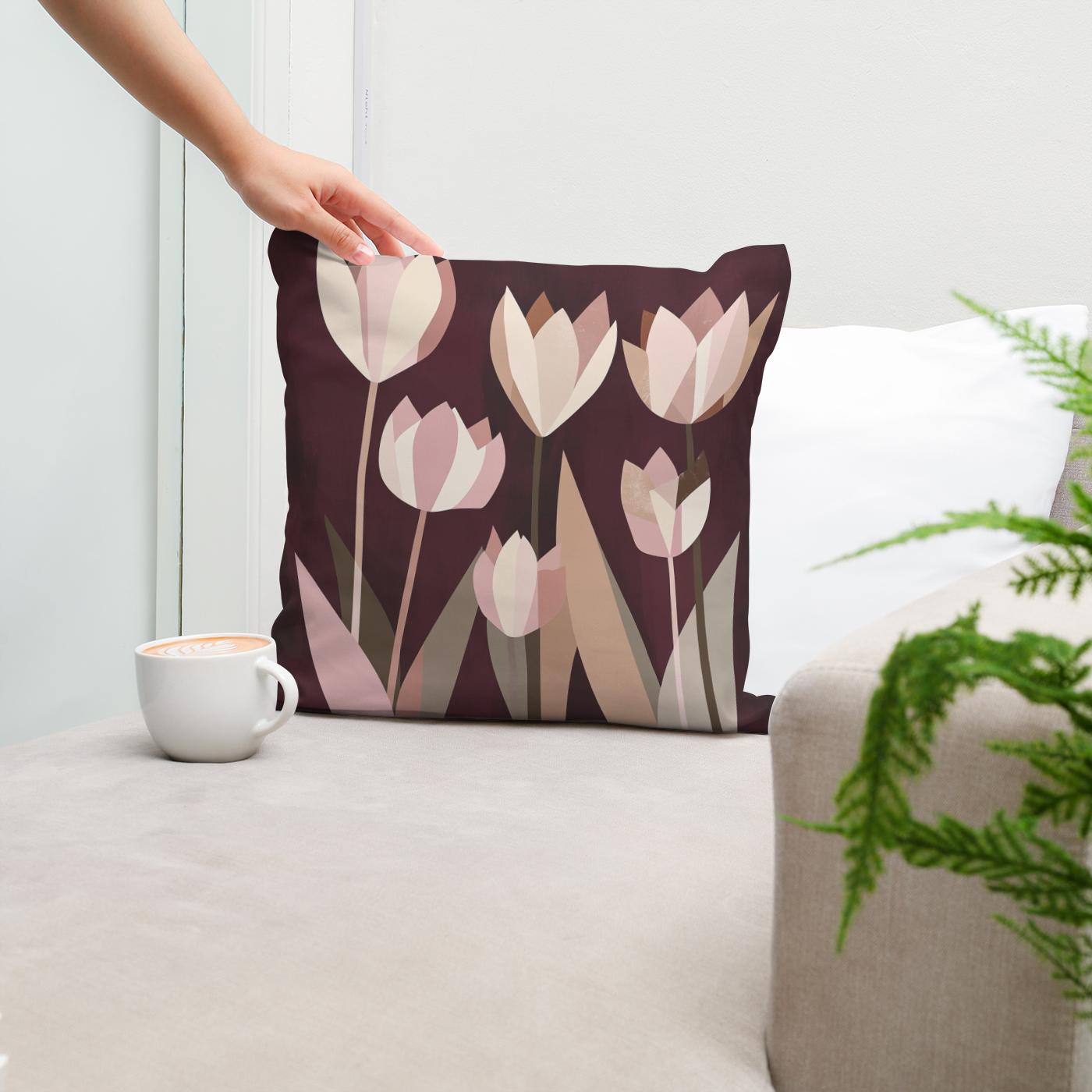 Geometric Tulip Cotton Cushion