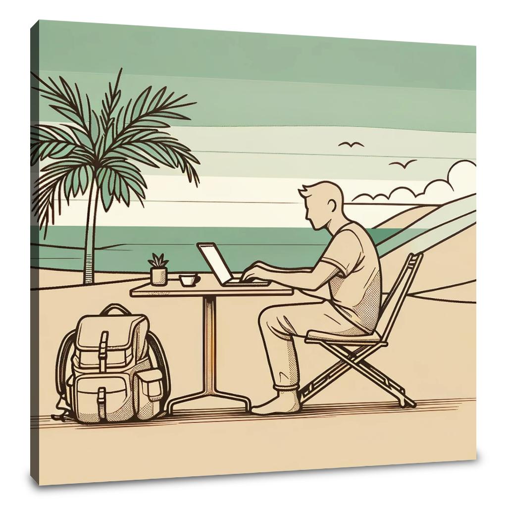 Nomadic Serenity Sketch Canvas