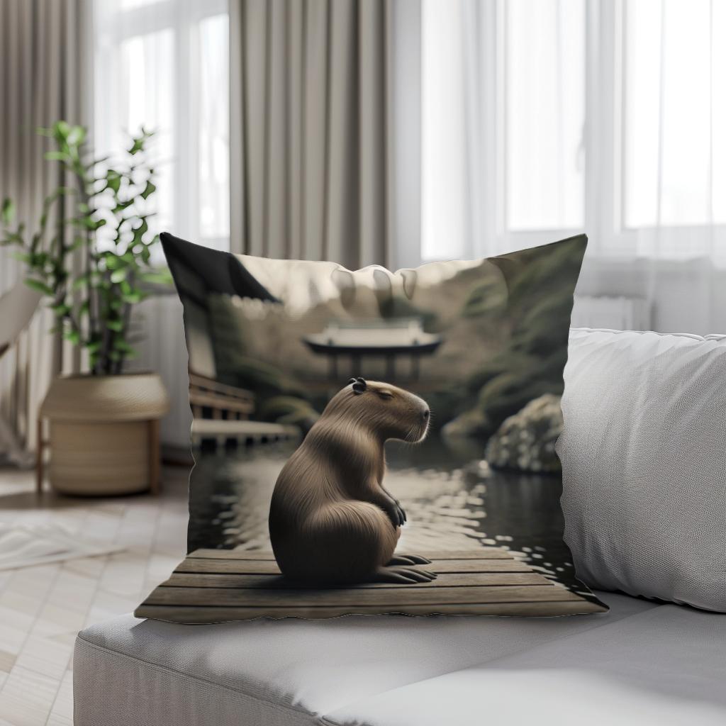 Zen Capybara Cotton Cushion