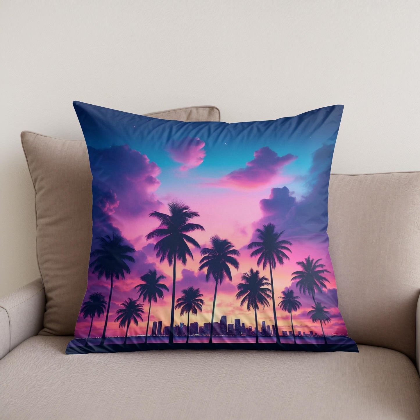 Miami Twilight Cotton Cushion