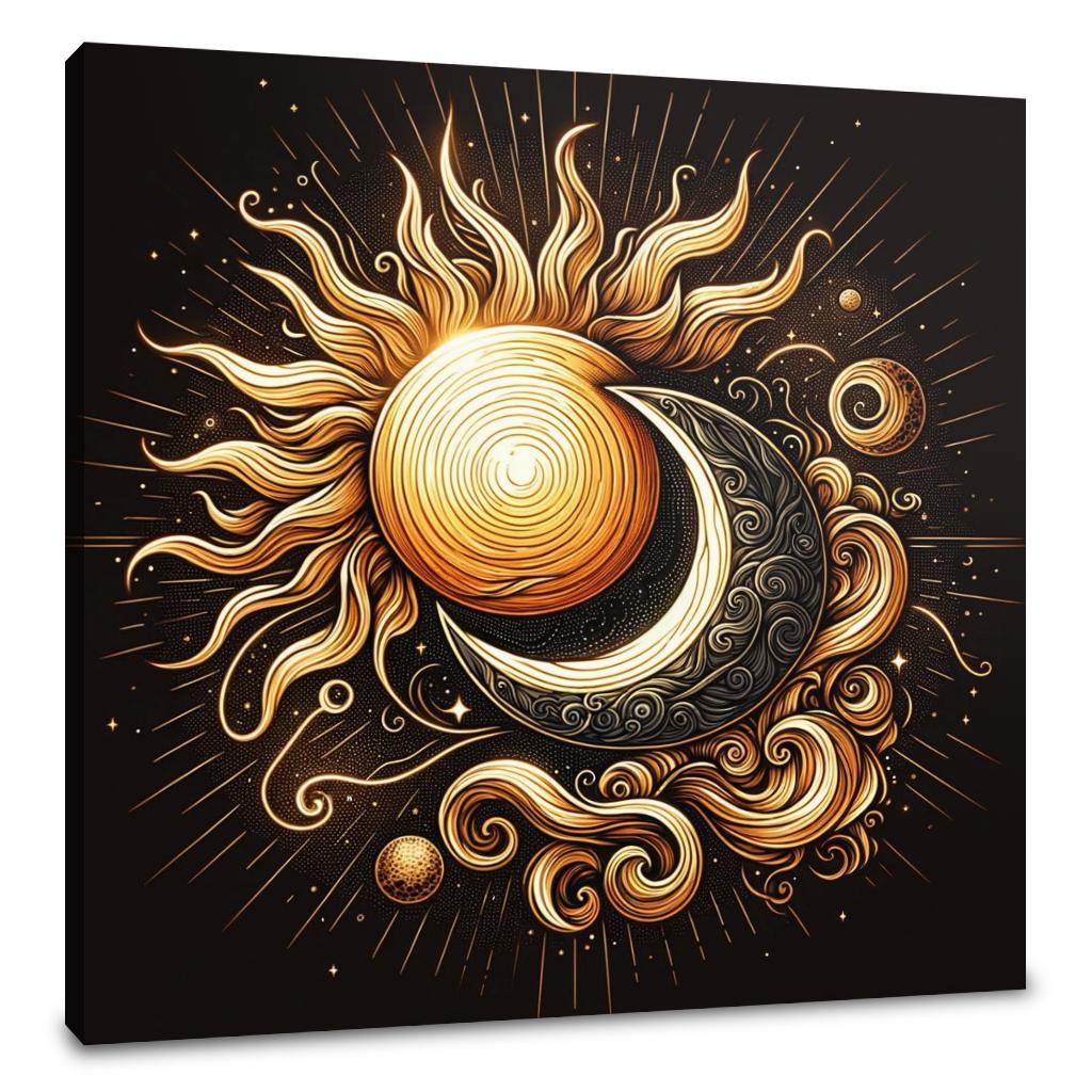 Golden Celestial Harmony Canvas