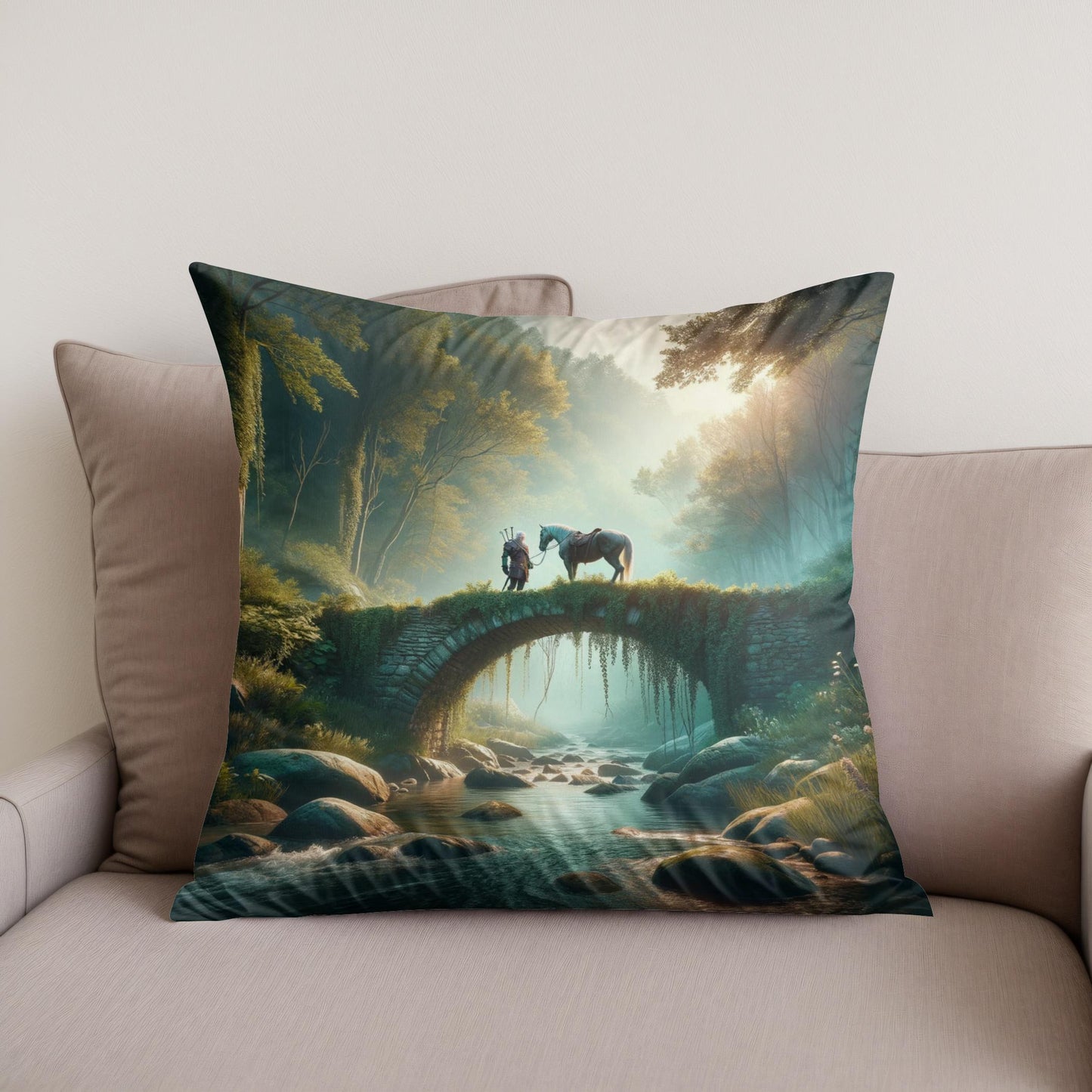 Forest Bridge Cotton Cushion