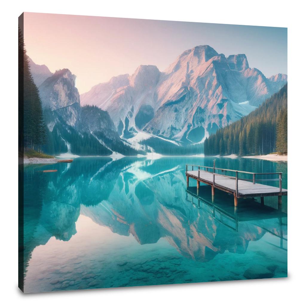 Mountain Lake Serenity Canvas