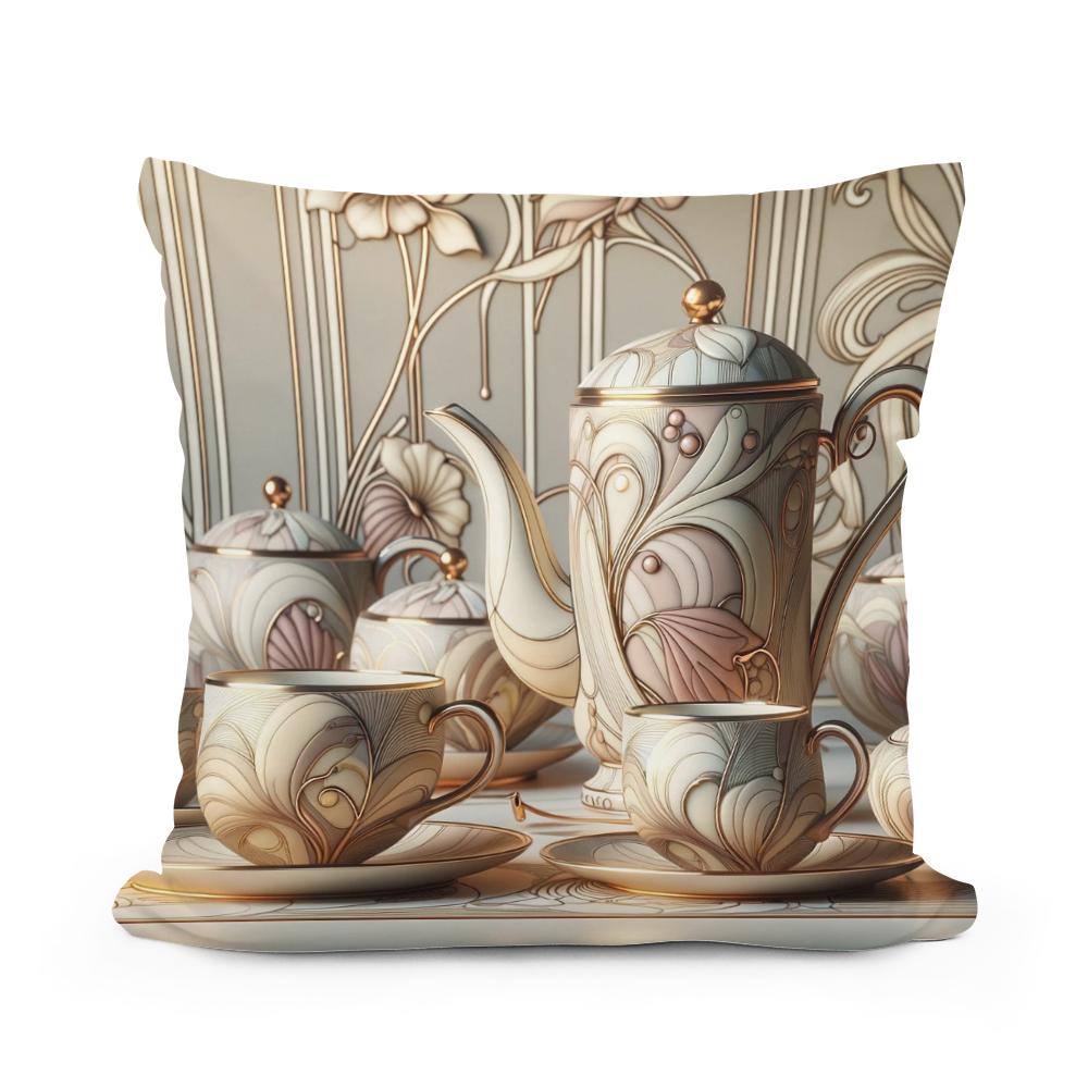 Art Nouveau Elegance Cotton Cushion