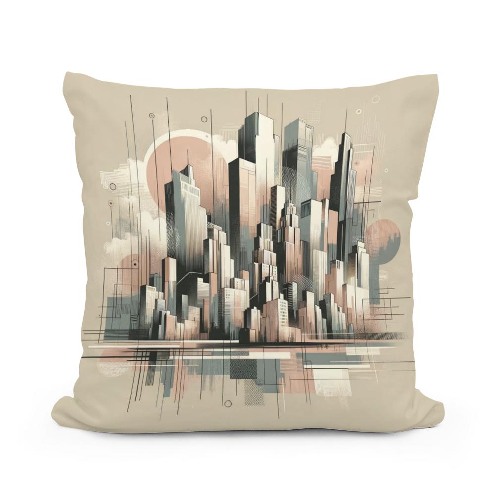 Cityscape Urban Symphony Cotton Cushion