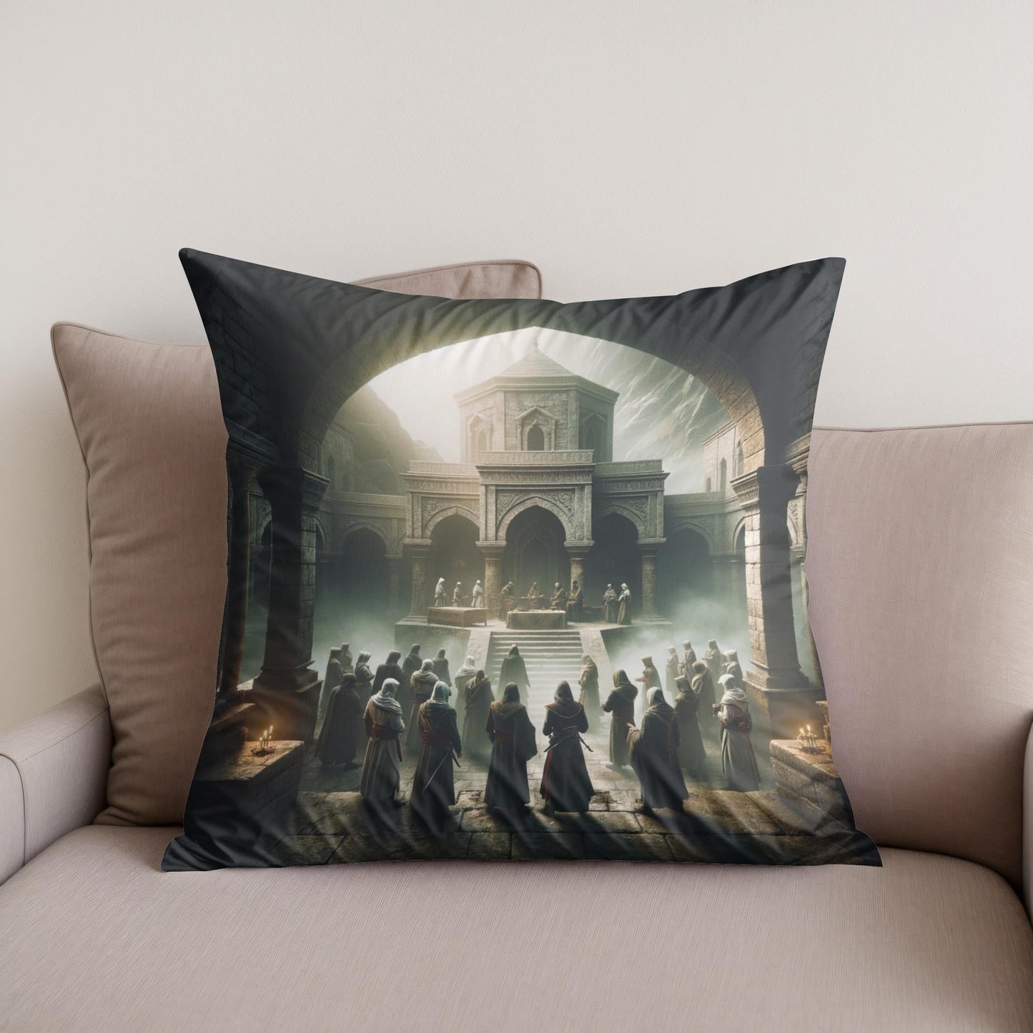 Monastery Shadows Cotton Cushion