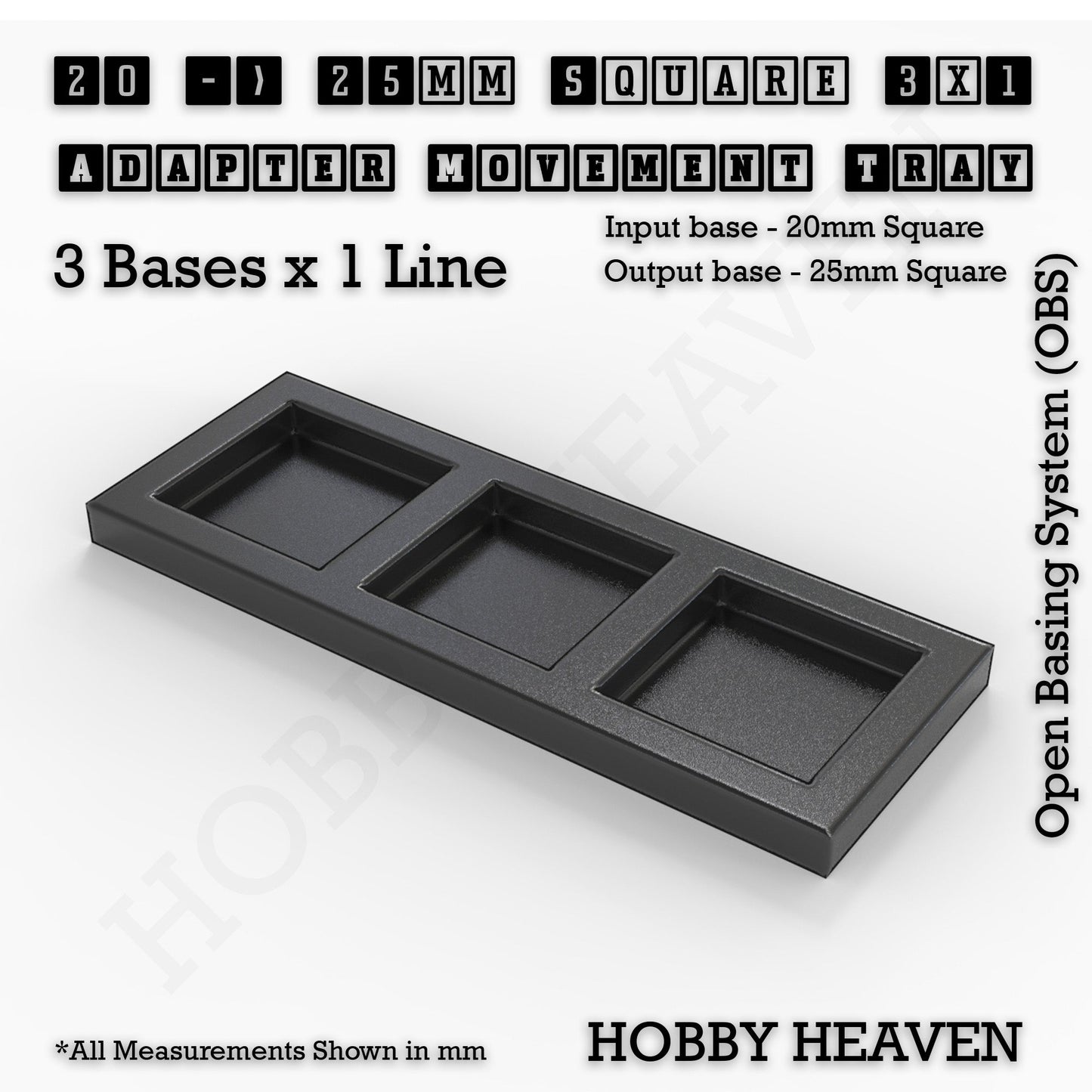 Square and Rectangle Movement Tray Adapters for Tabletop Games