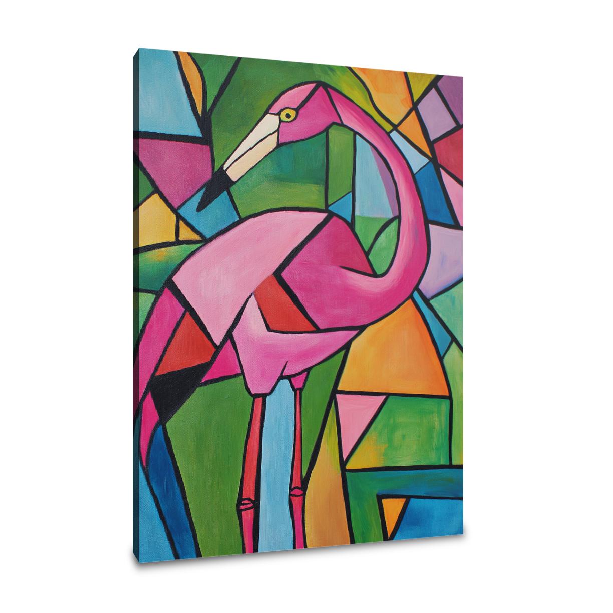 Geometric Flamingo Canvas