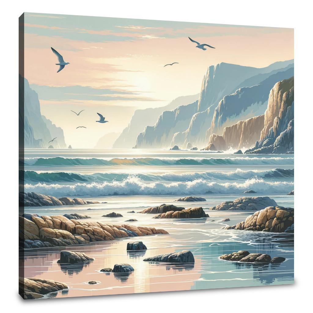Rocky Coastline Serenity Canvas
