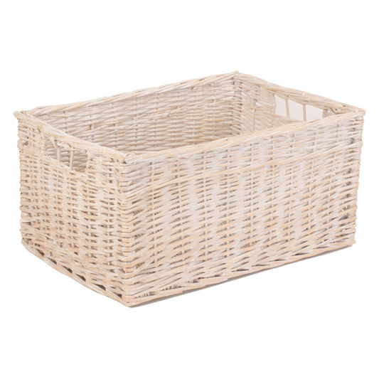 Extra Large White Wash Willow Storage Basket
