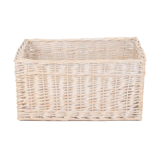 Extra Large White Wash Willow Storage Basket