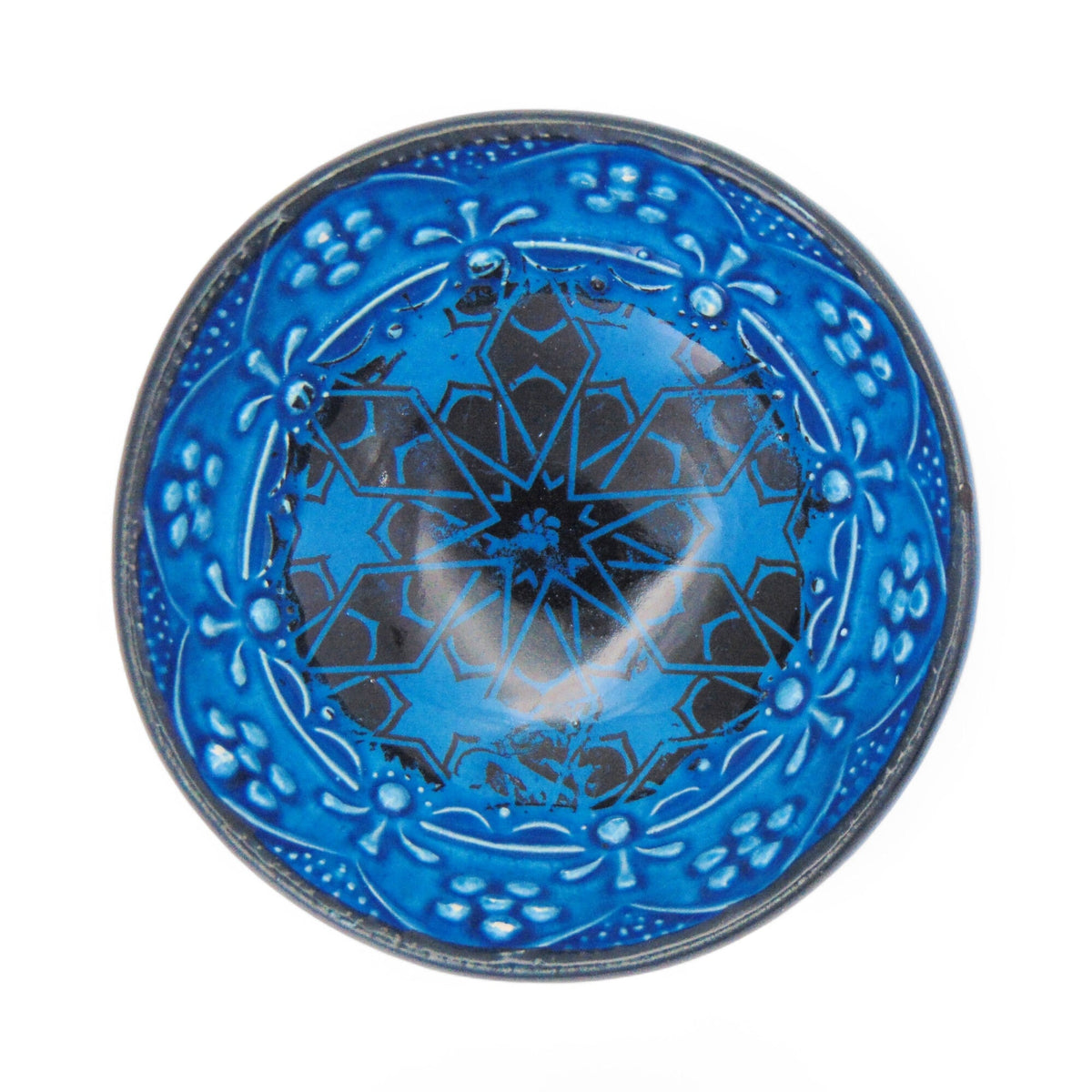 8 cm Handmade Bowl, Stars Blue