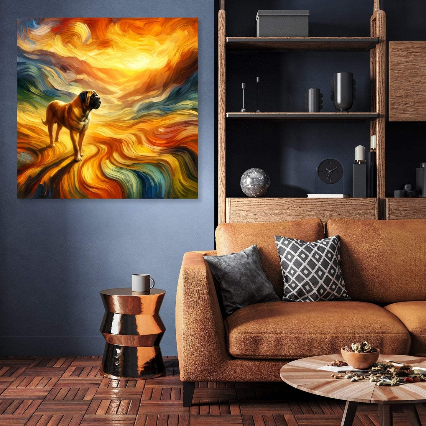 Solitary Sunset Wanderer Bullmastiff Canvas