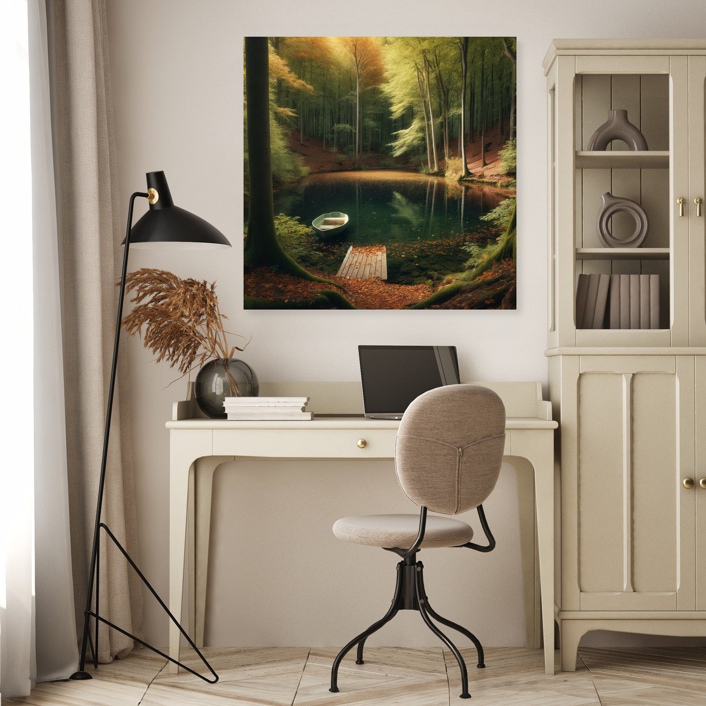Autumn Pond Solitude Canvas