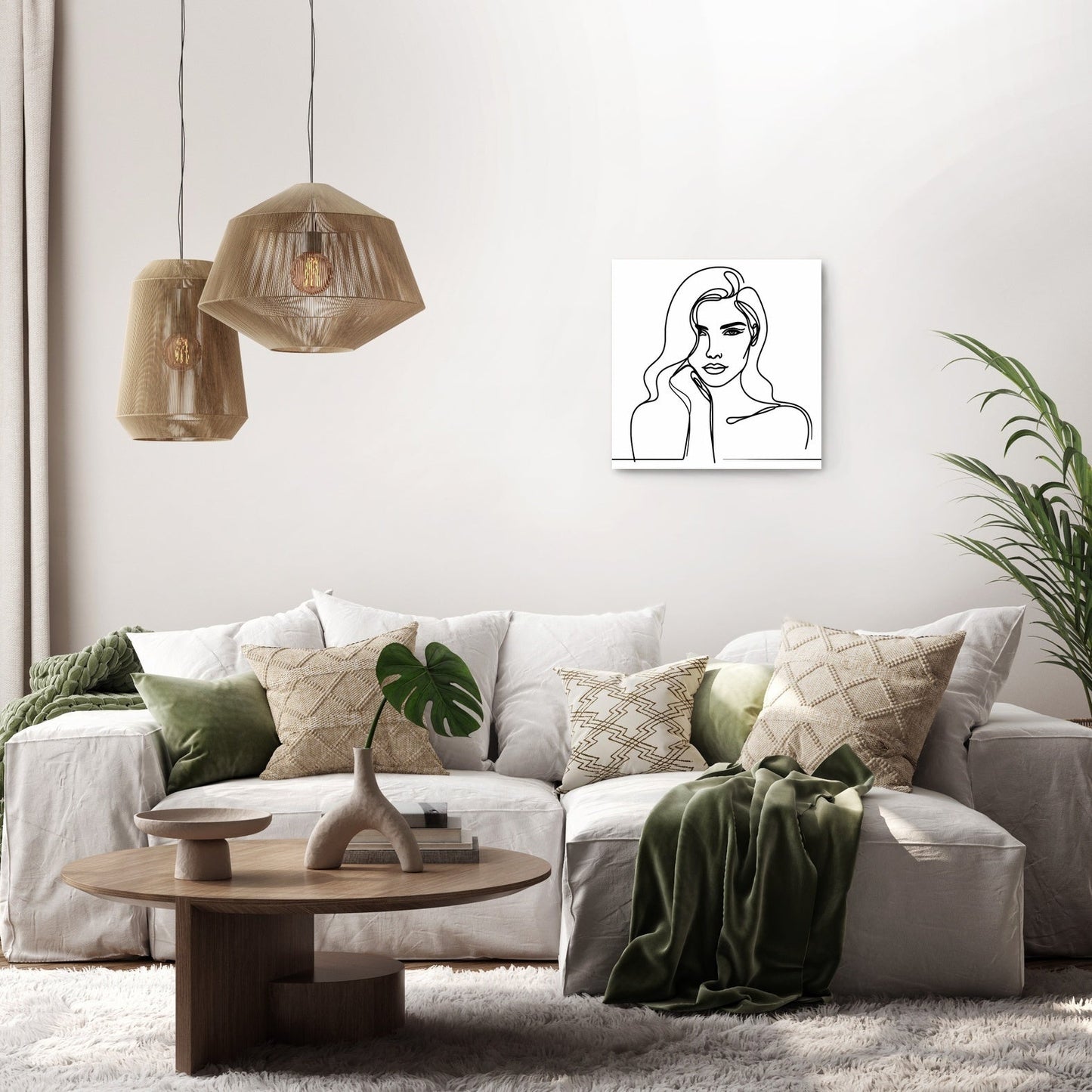 Woman:Line Simplicity Canvas