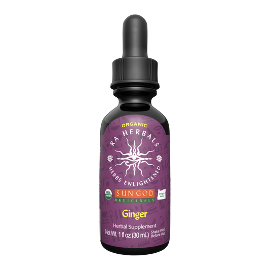 Organic Ginger Tincture - CIRCULATION, DIGESTION, NAUSEA RELEIF, TRAVEL SICKNESS