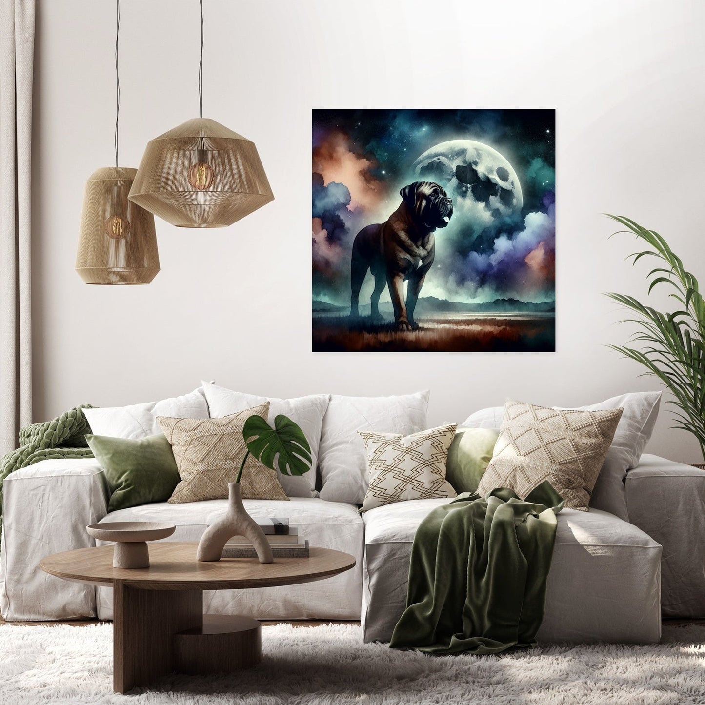 Moonlit Guardian Bullmastiff Canvas