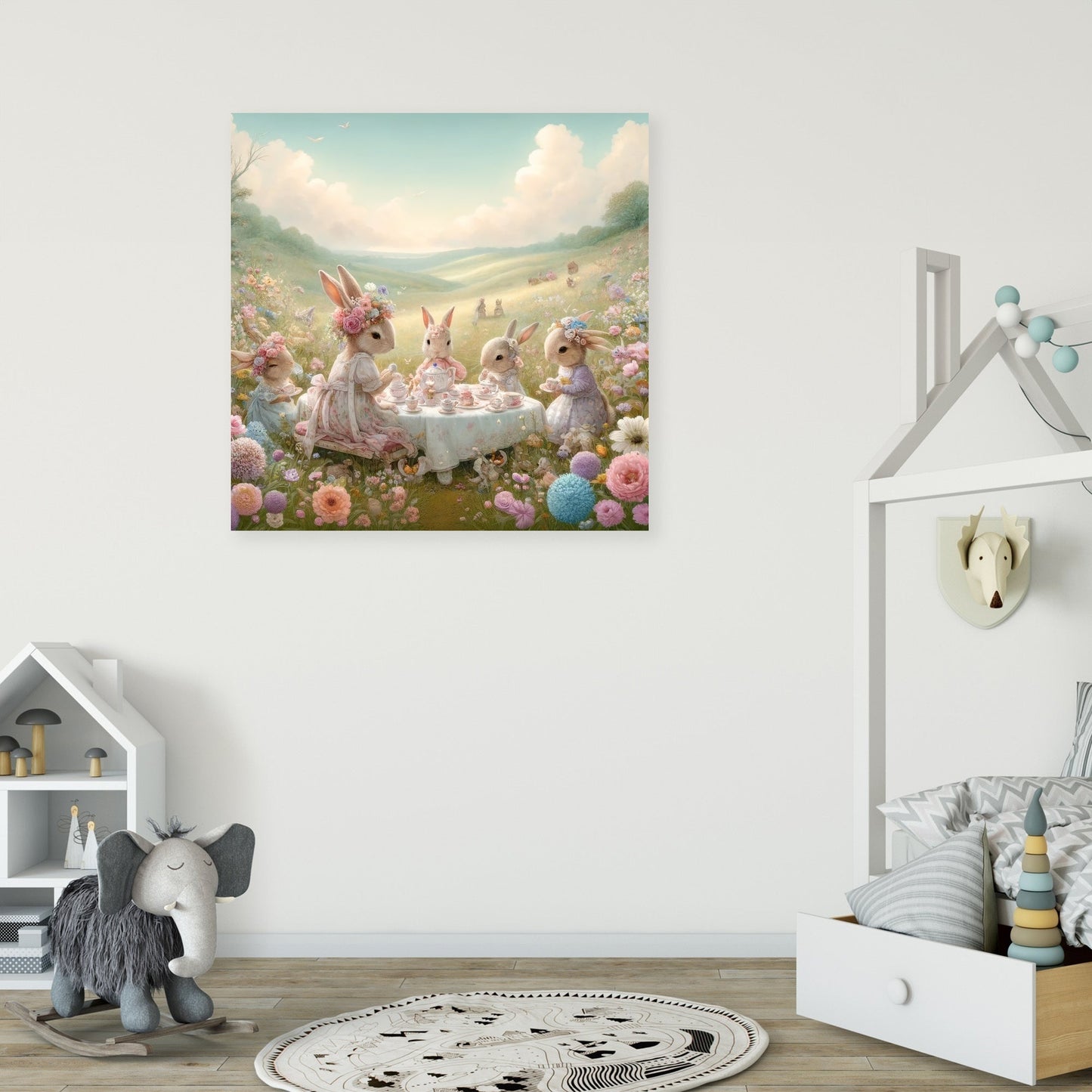 Rabbits' Tea Party Canvas