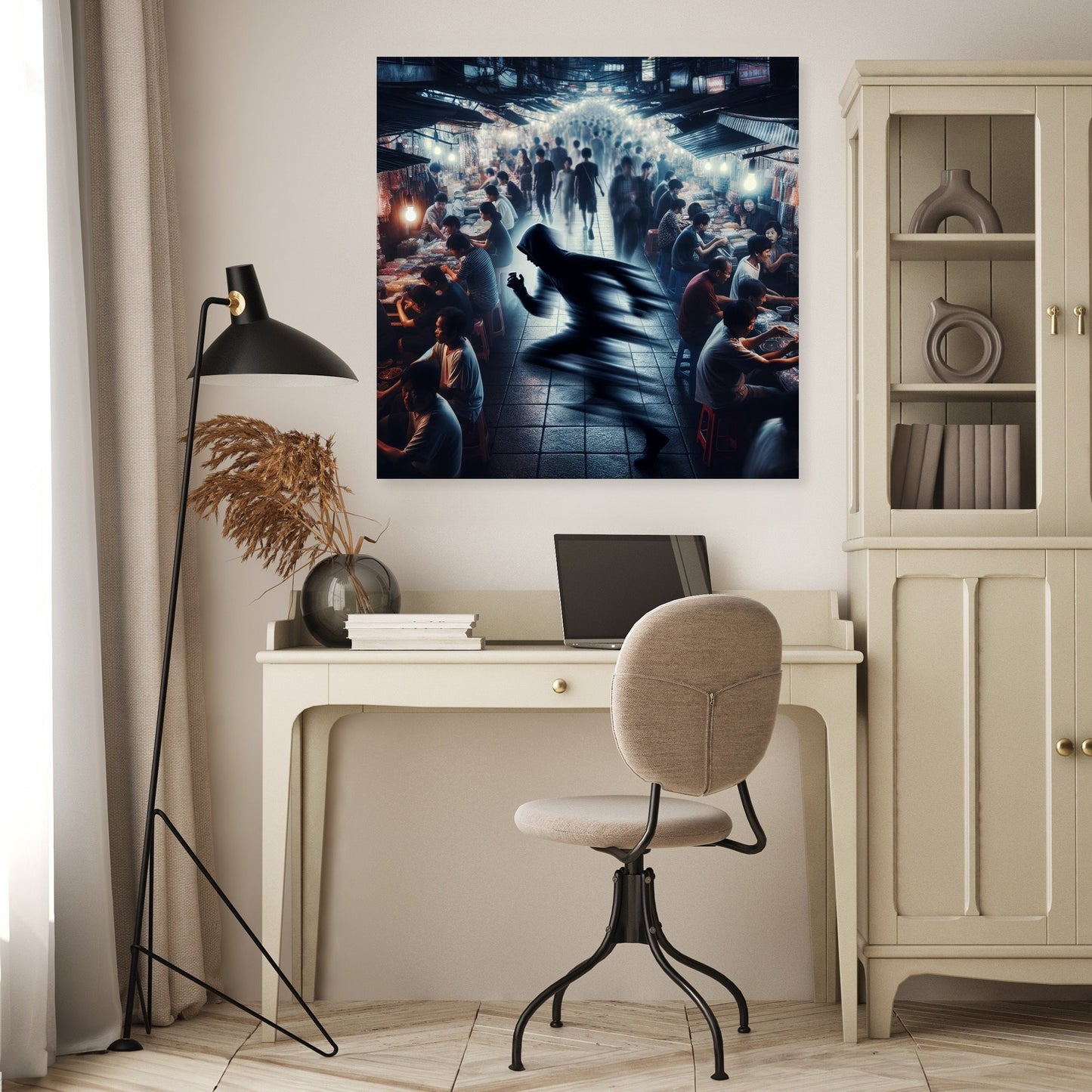 Shadow Thief at the Market Canvas