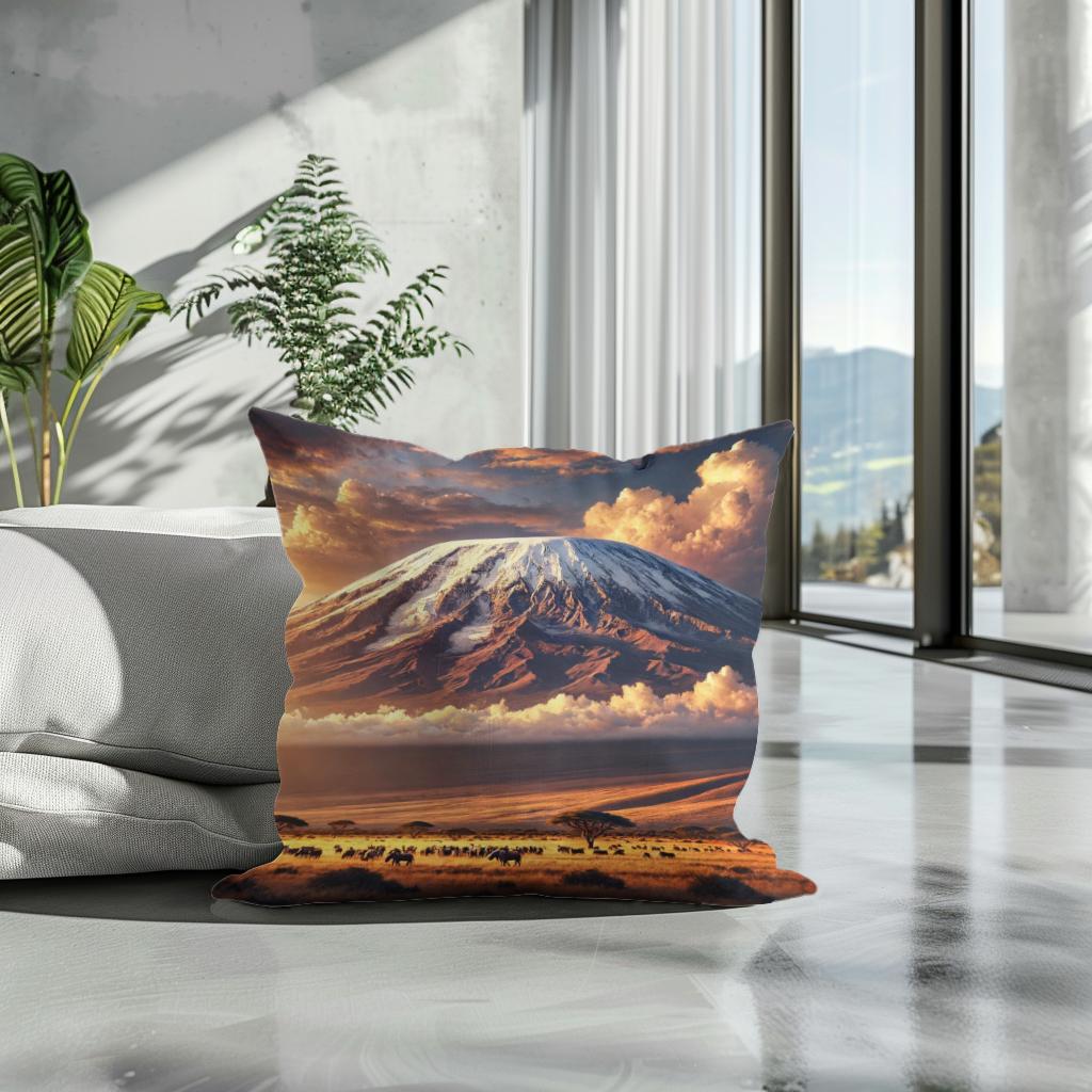 Kilimanjaro Sunrise Cotton Cushion