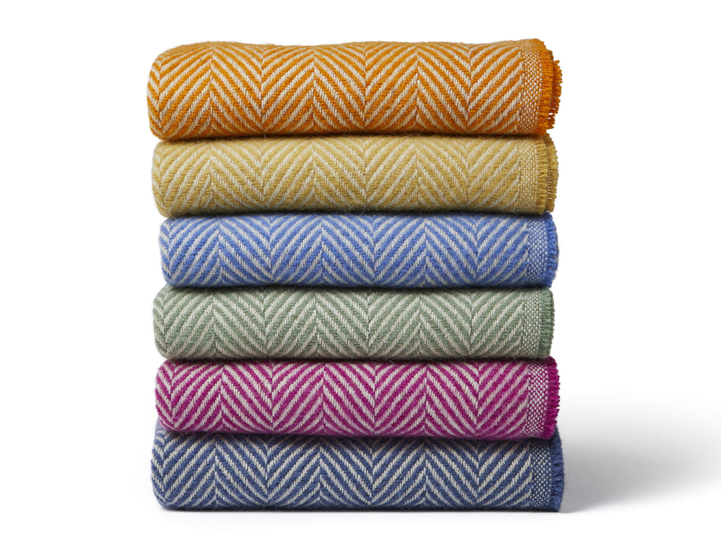 Chevron Recycled Wool Throw - Assorted Colours