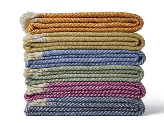 Chevron Recycled Wool Throw - Assorted Colours