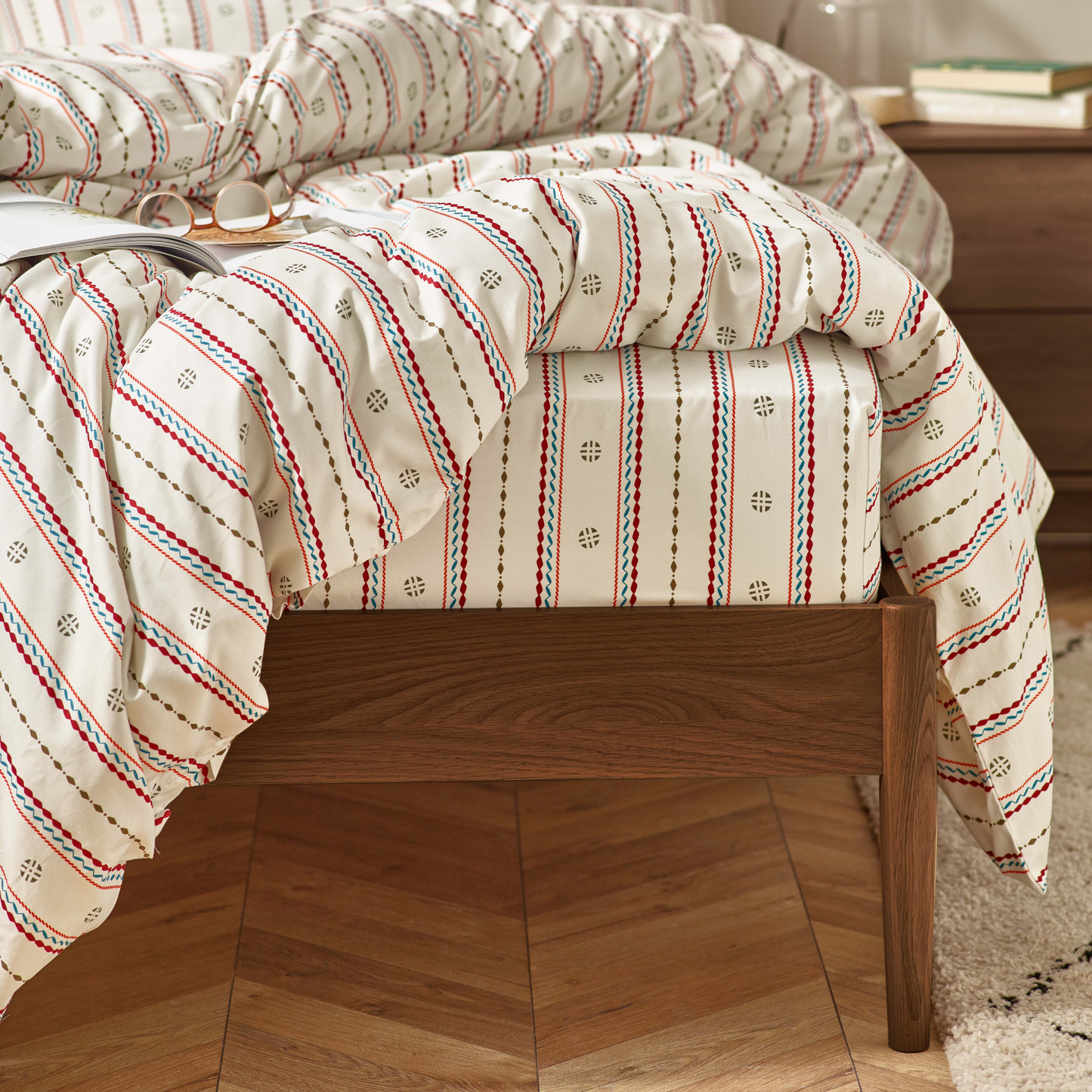 Ines Organic Cotton Fitted Sheet – Brick