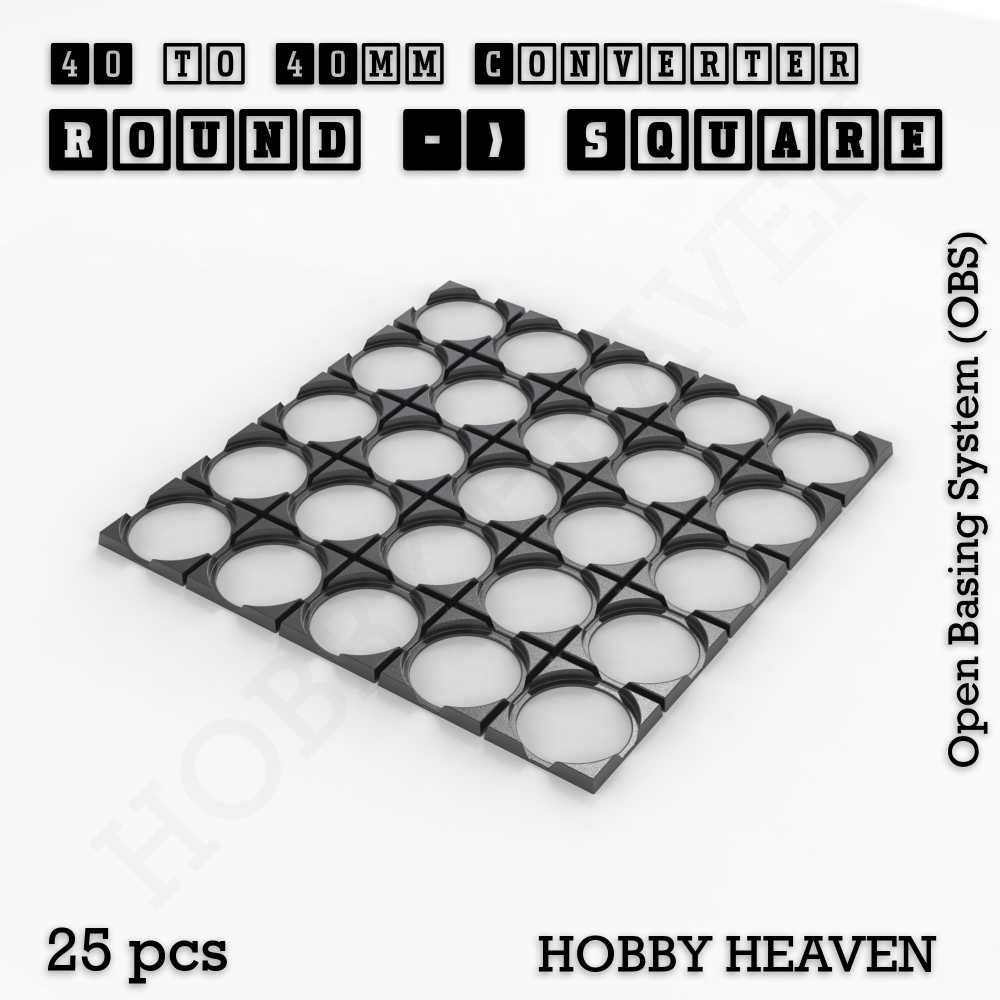 Round to Square Bases Shape and Size Converters 3d Print Full Range