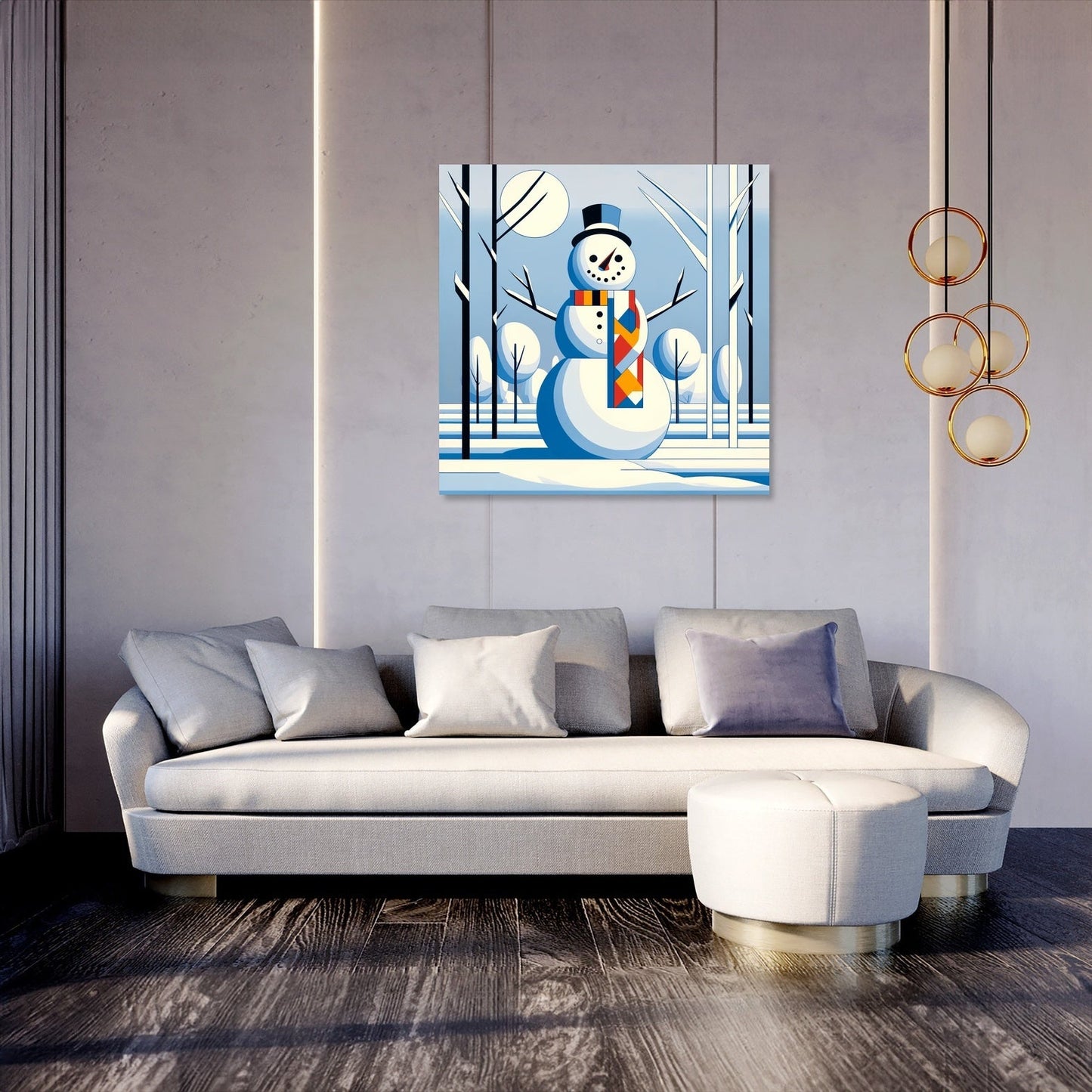 Geometric Winter Canvas