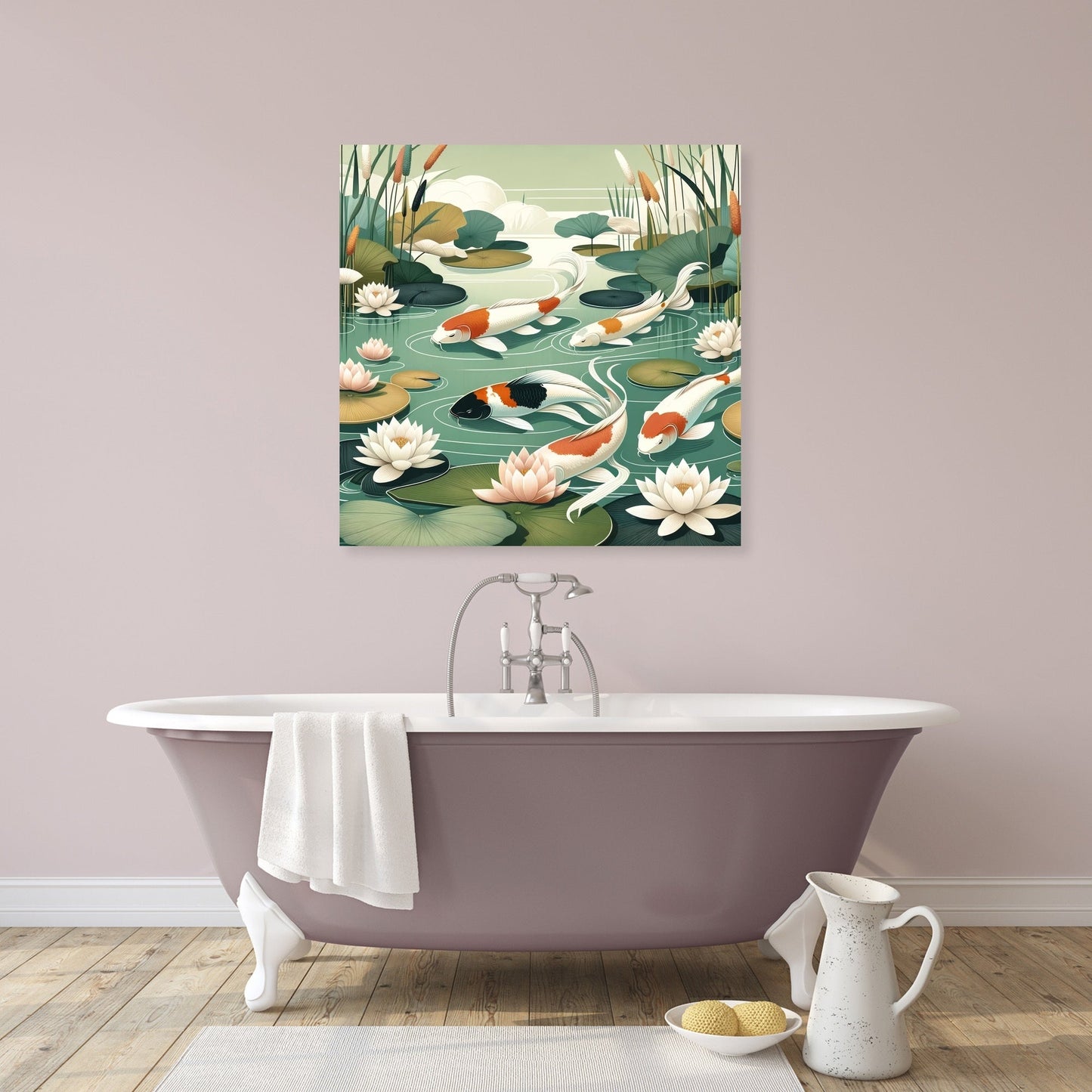 Tranquil Koi Pond Canvas