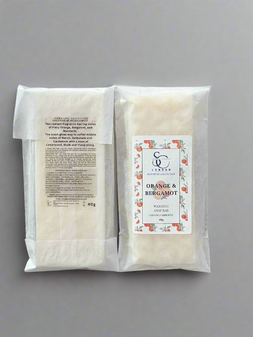 Orange & Bergamot Wax Melt Snap Bar (40g) – Luxury Soy Blend