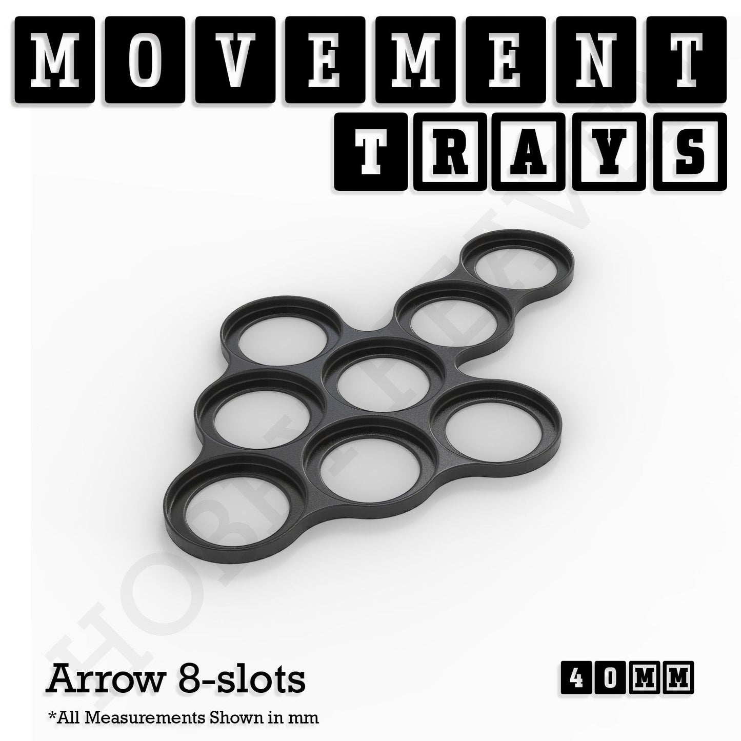 40mm Movement Trays for Miniatures | Tabletop Wargames Compatible | Full Range