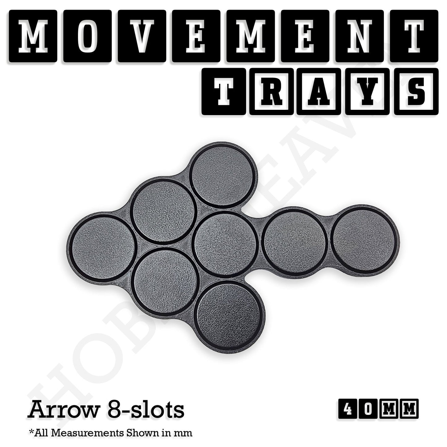 40mm Movement Trays for Miniatures | Tabletop Wargames Compatible | Full Range