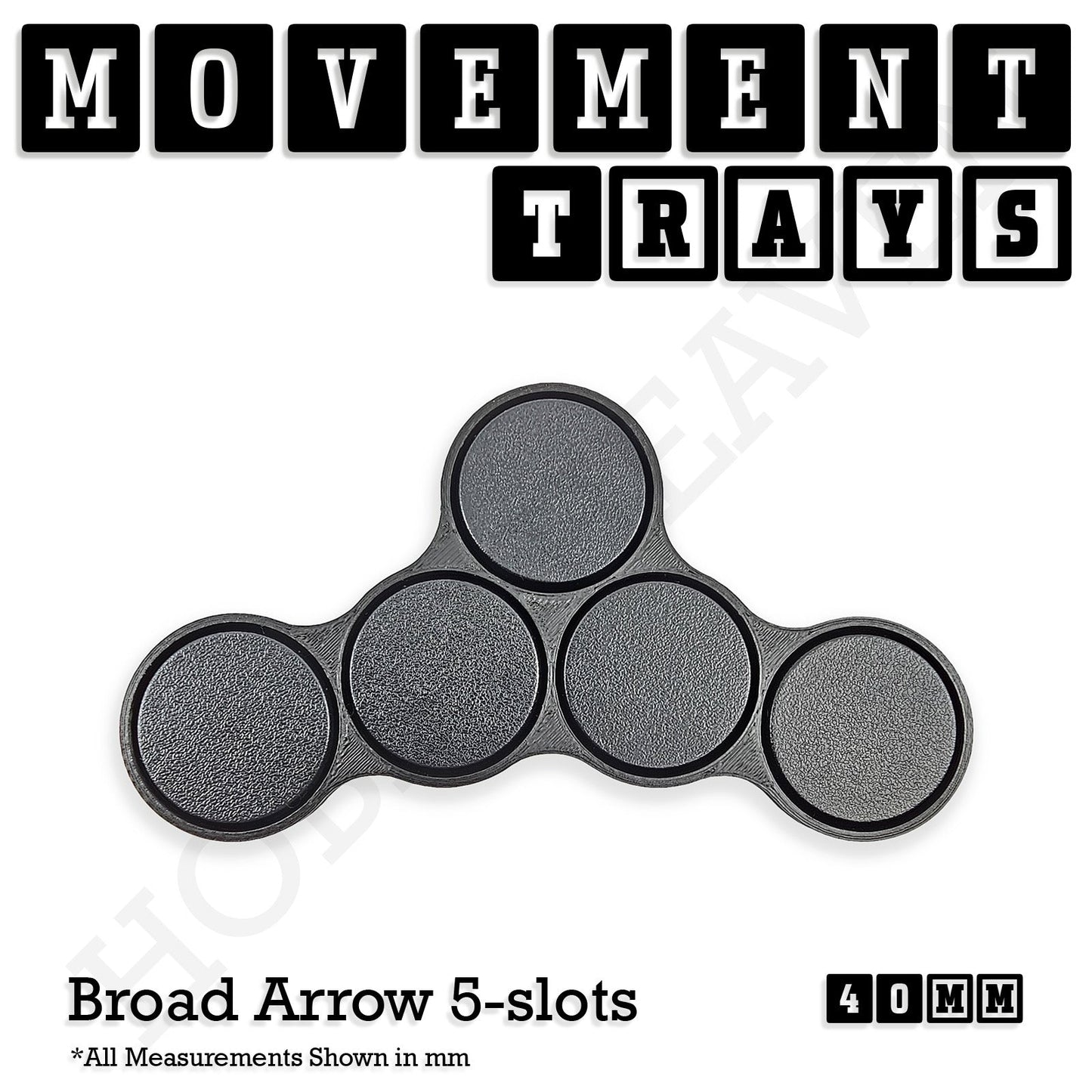 40mm Movement Trays for Miniatures | Tabletop Wargames Compatible | Full Range