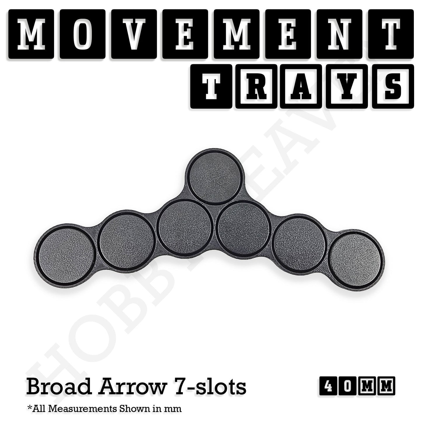 40mm Movement Trays for Miniatures | Tabletop Wargames Compatible | Full Range