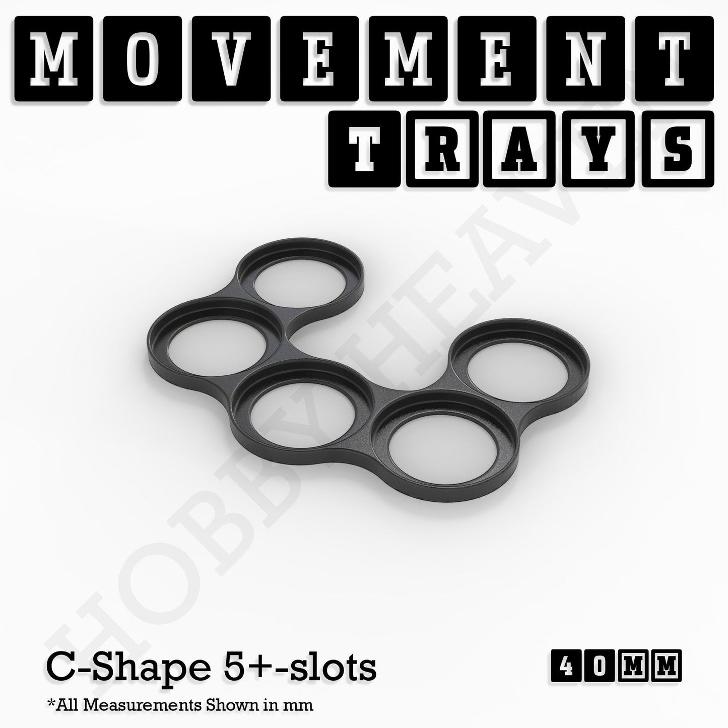40mm Movement Trays for Miniatures | Tabletop Wargames Compatible | Full Range