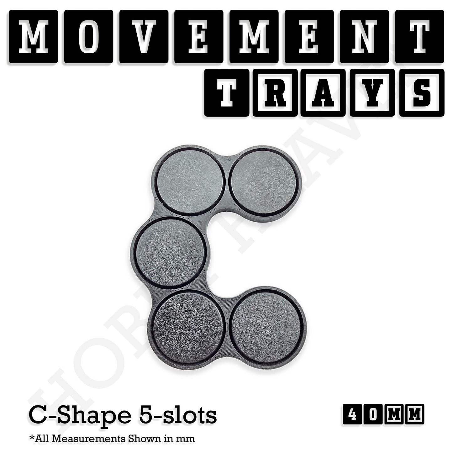 40mm Movement Trays for Miniatures | Tabletop Wargames Compatible | Full Range
