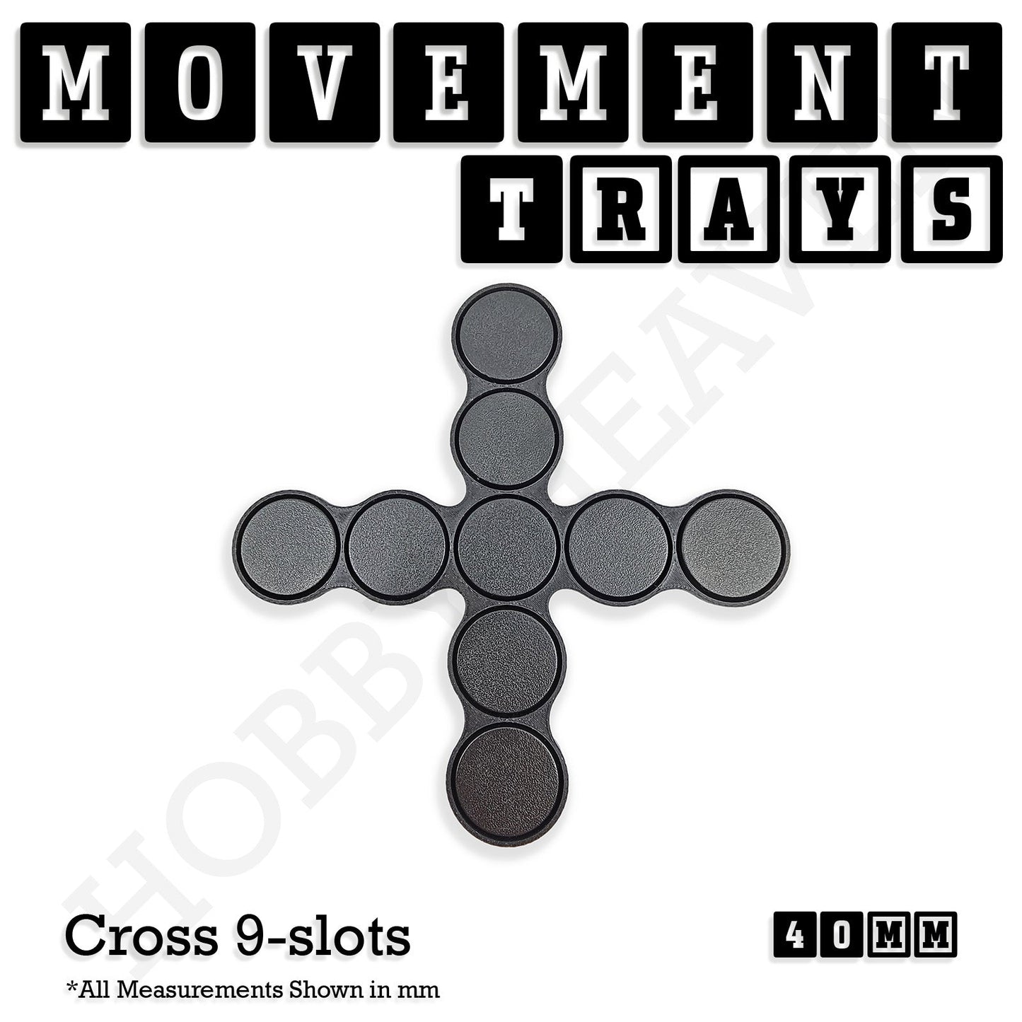 40mm Movement Trays for Miniatures | Tabletop Wargames Compatible | Full Range