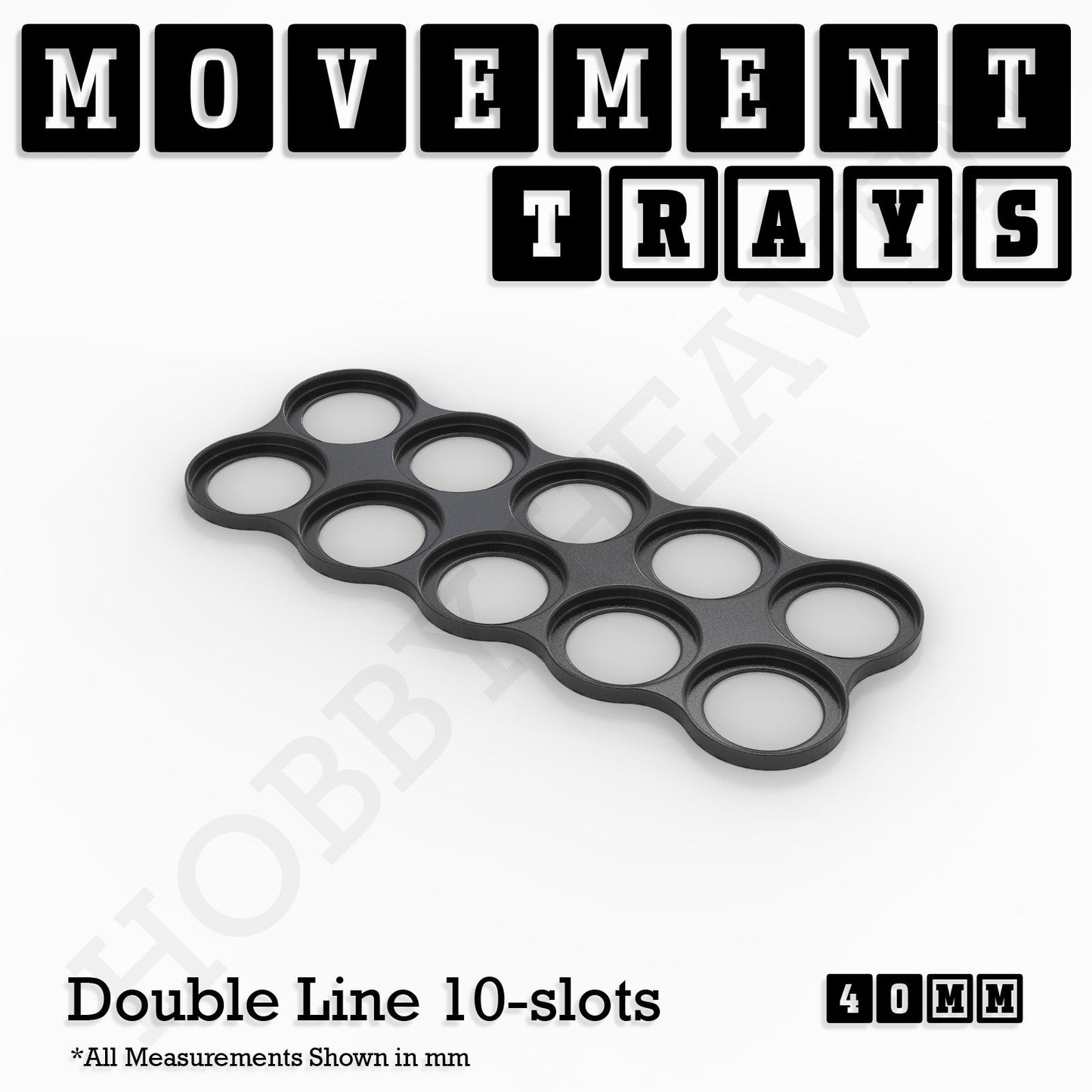 40mm Movement Trays for Miniatures | Tabletop Wargames Compatible | Full Range