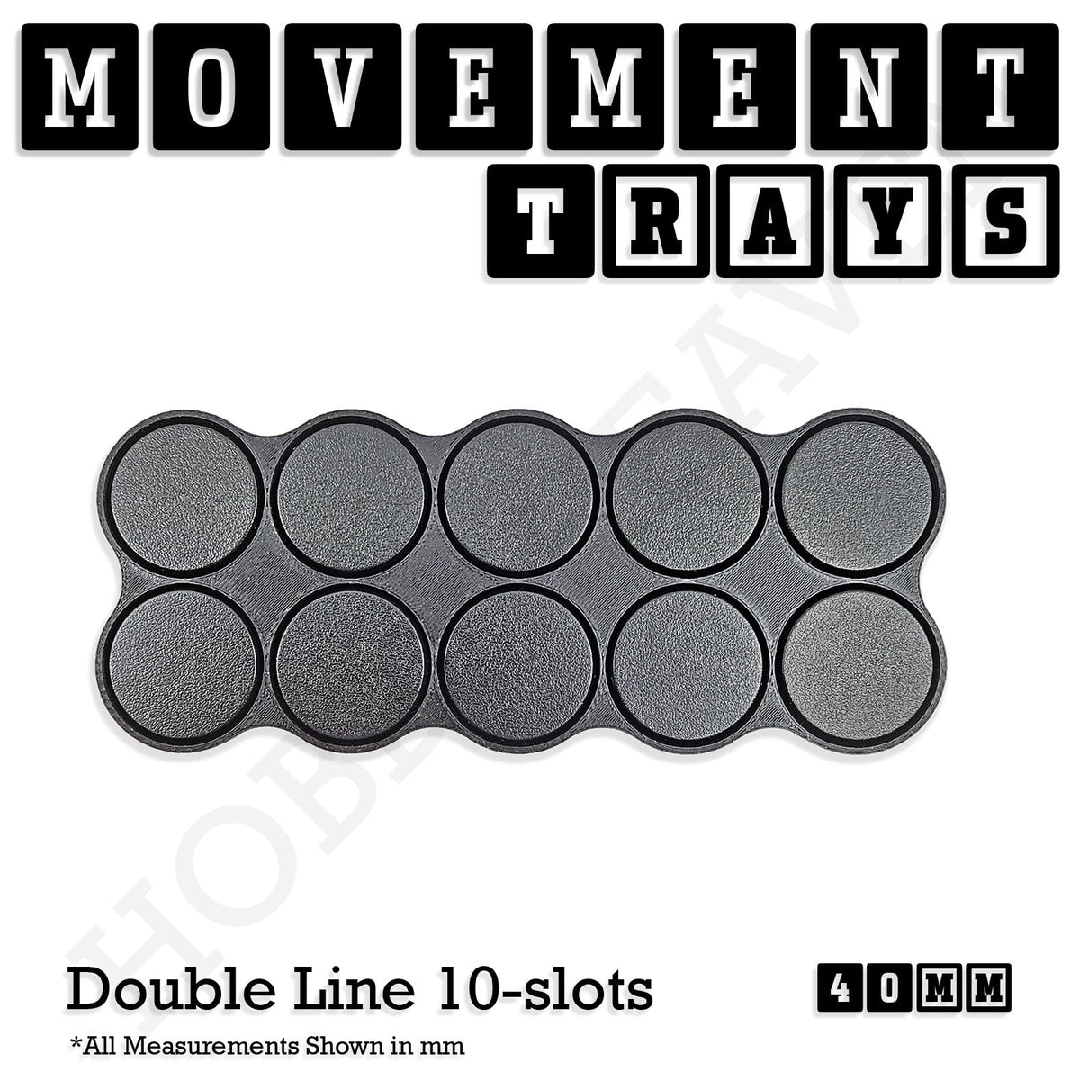 40mm Movement Trays for Miniatures | Tabletop Wargames Compatible | Full Range
