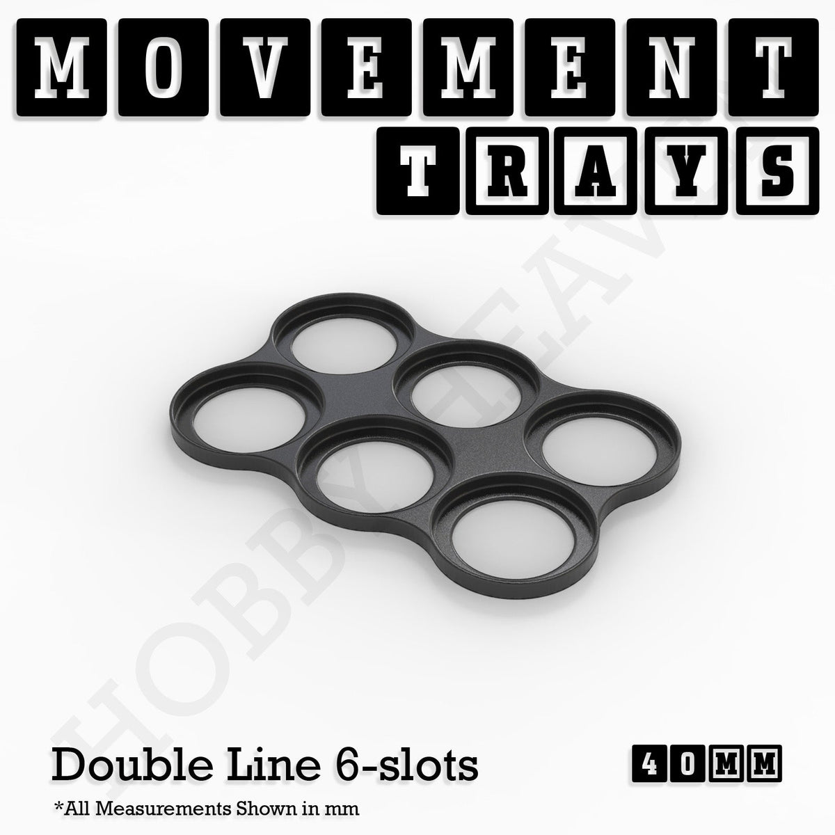 40mm Movement Trays for Miniatures | Tabletop Wargames Compatible | Full Range