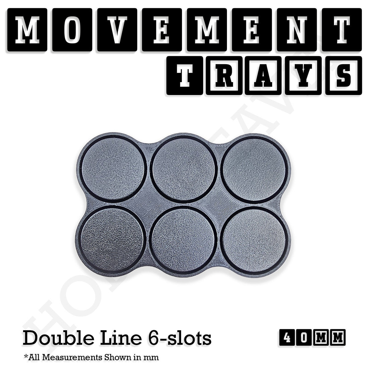40mm Movement Trays for Miniatures | Tabletop Wargames Compatible | Full Range