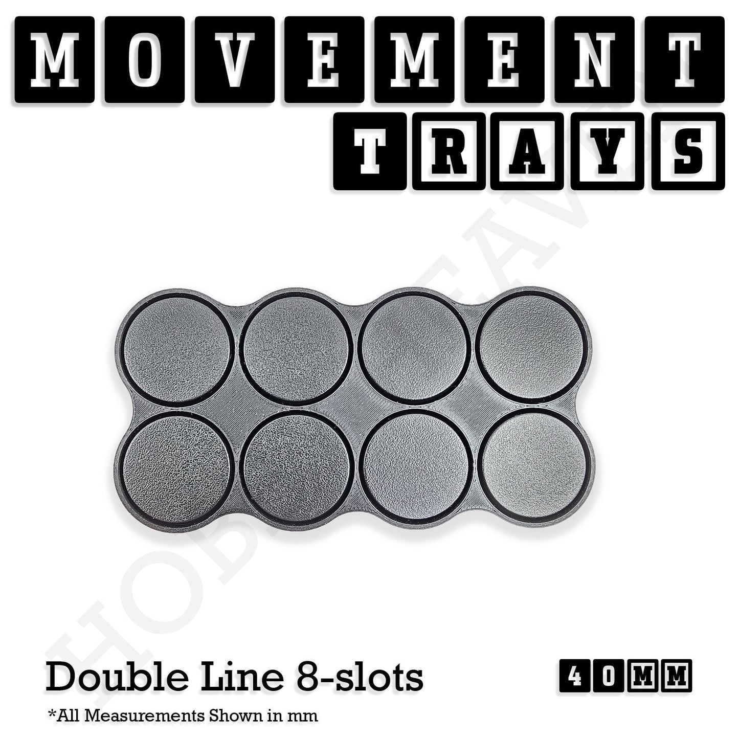 40mm Movement Trays for Miniatures | Tabletop Wargames Compatible | Full Range