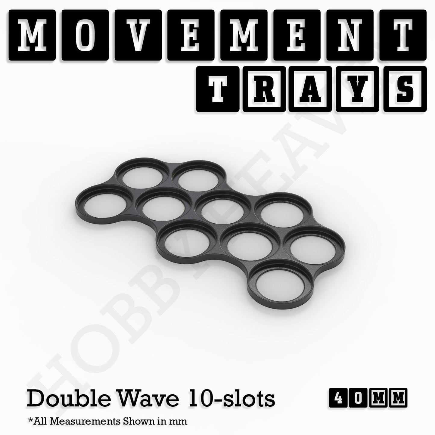 40mm Movement Trays for Miniatures | Tabletop Wargames Compatible | Full Range
