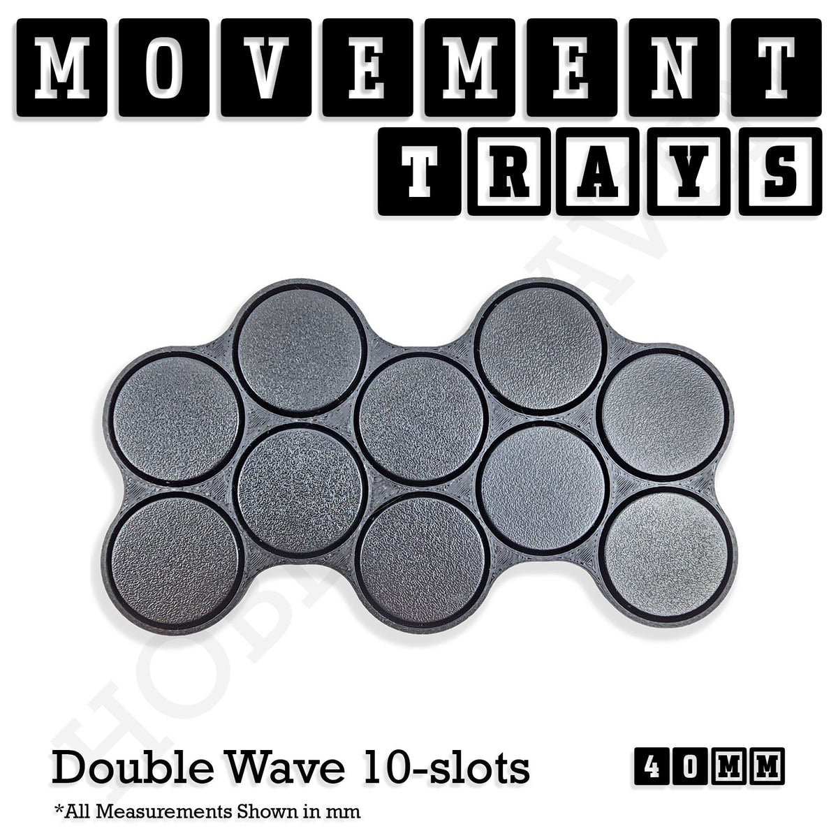 40mm Movement Trays for Miniatures | Tabletop Wargames Compatible | Full Range