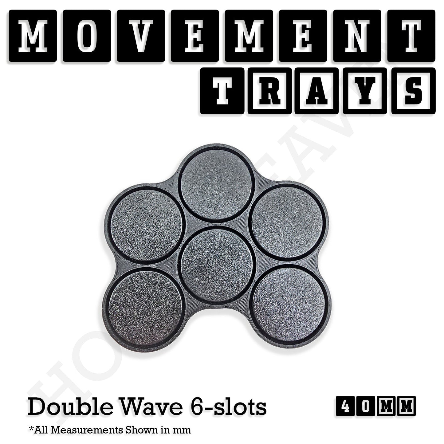 40mm Movement Trays for Miniatures | Tabletop Wargames Compatible | Full Range