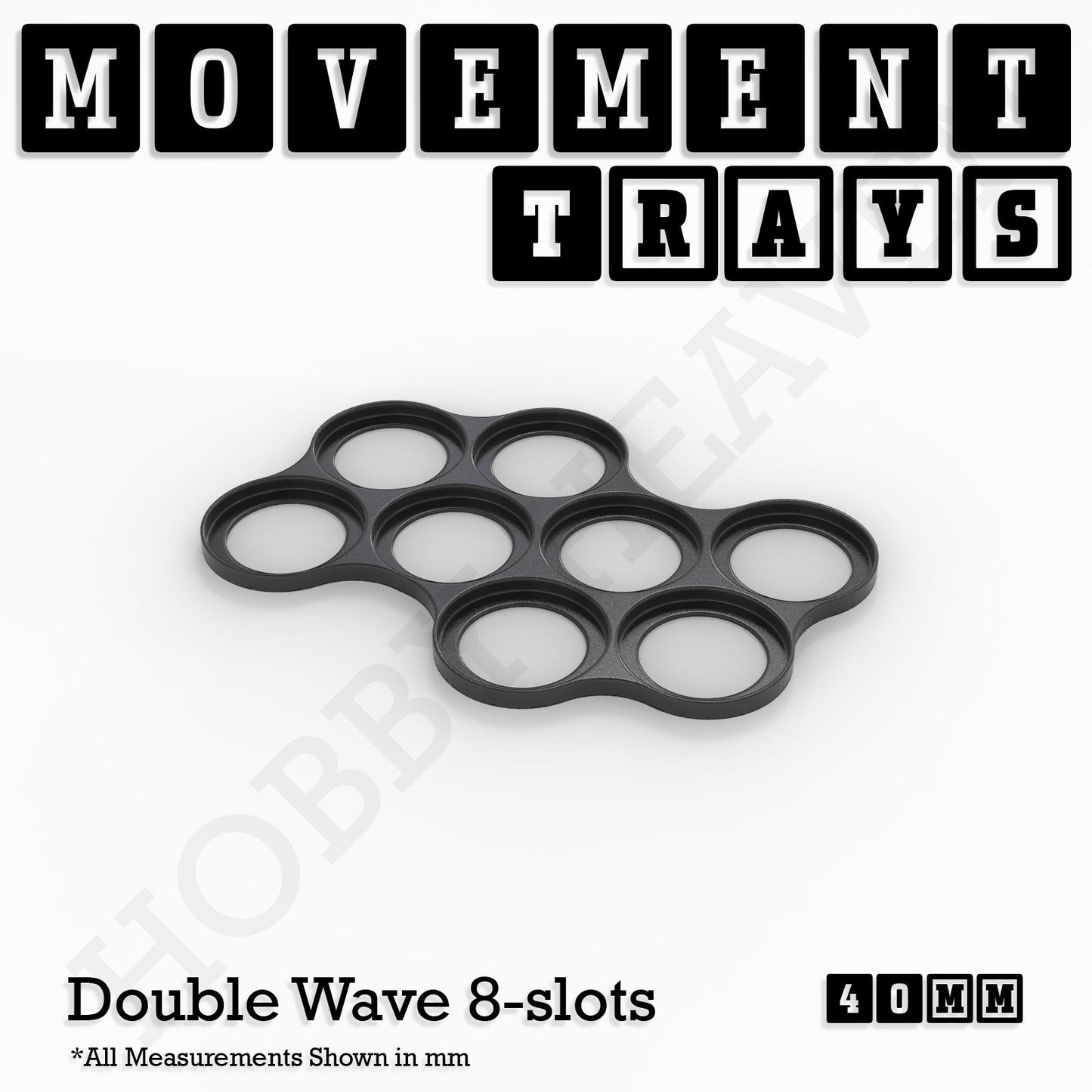 40mm Movement Trays for Miniatures | Tabletop Wargames Compatible | Full Range