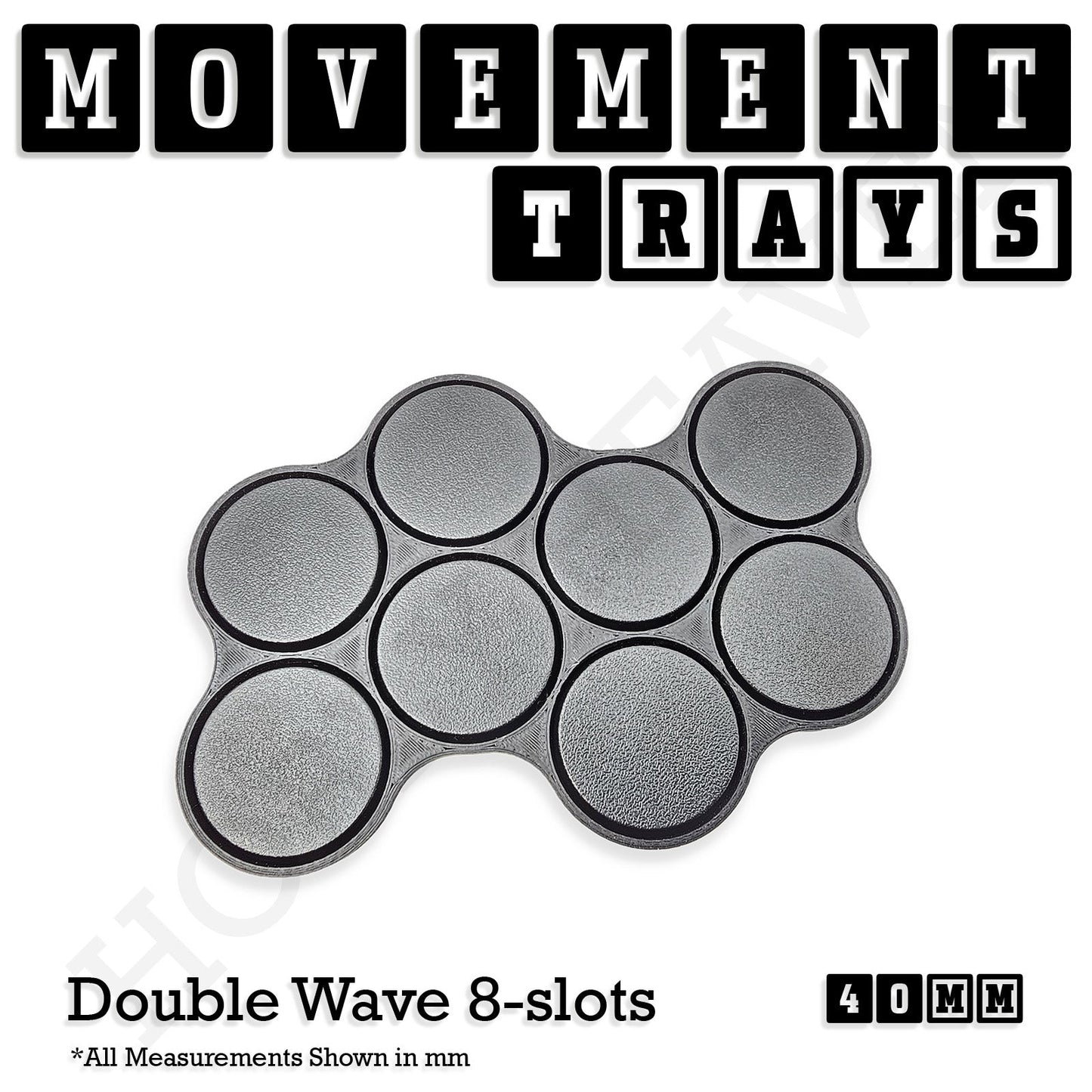 40mm Movement Trays for Miniatures | Tabletop Wargames Compatible | Full Range