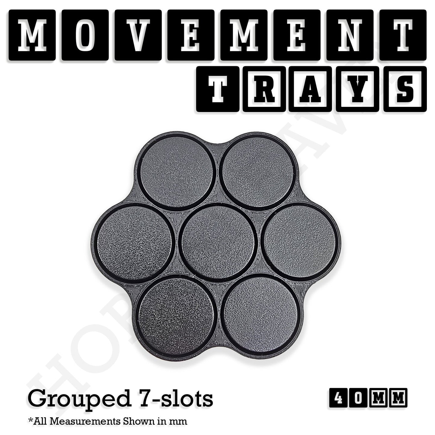 40mm Movement Trays for Miniatures | Tabletop Wargames Compatible | Full Range