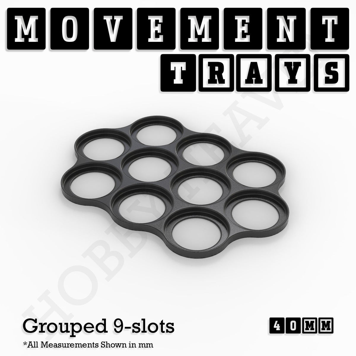 40mm Movement Trays for Miniatures | Tabletop Wargames Compatible | Full Range